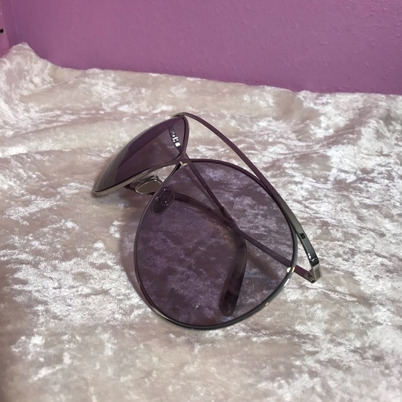 NEW * Tom Ford Stevie 59mm Polarized Aviator Sunglasses Shiny Palladium Burgundy - Picture 7 of 12